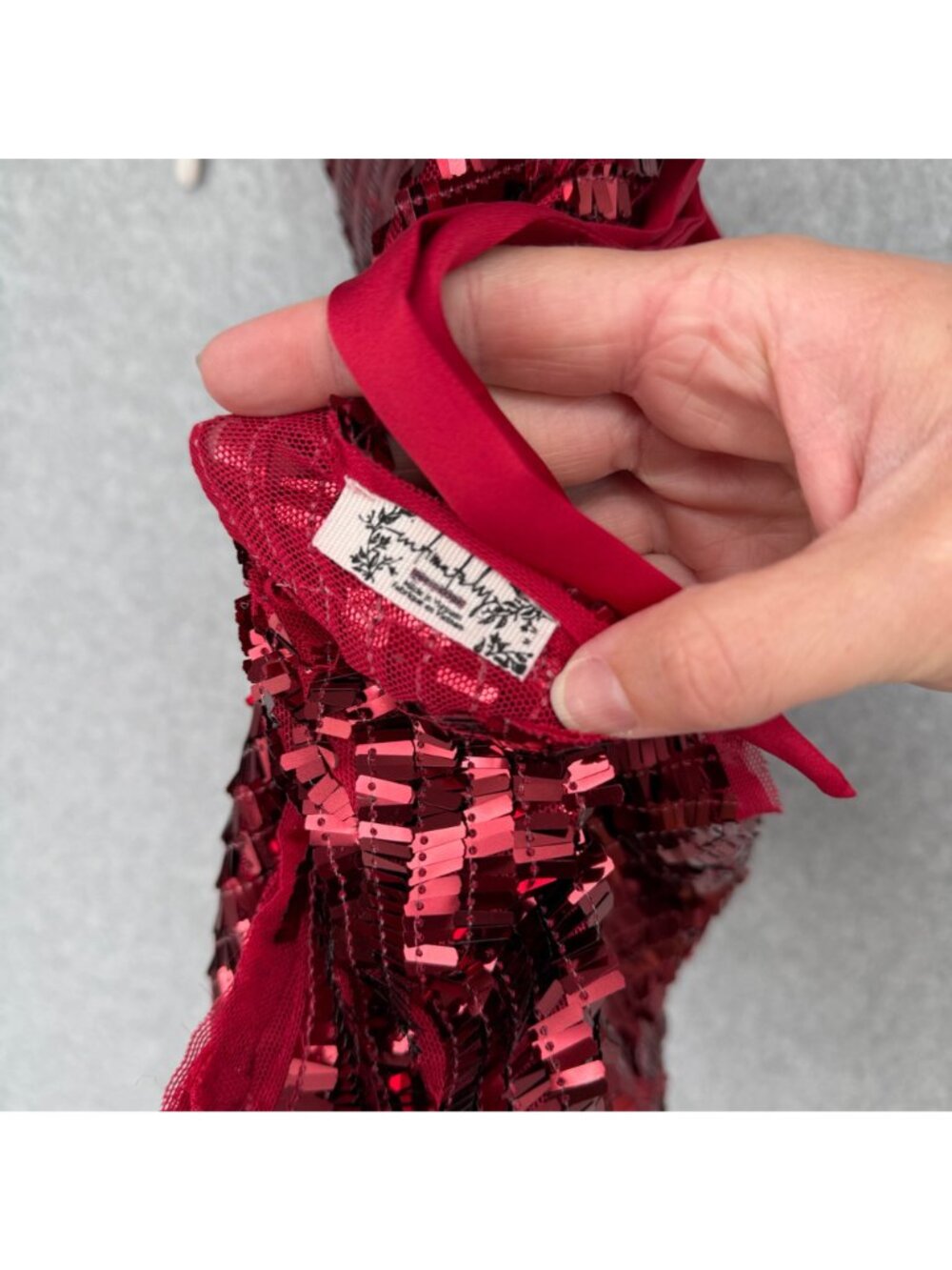 Intimately Free People Disco Fever Cami Top Size M Red Sequin Adjustable Party - Picture 5 of 11